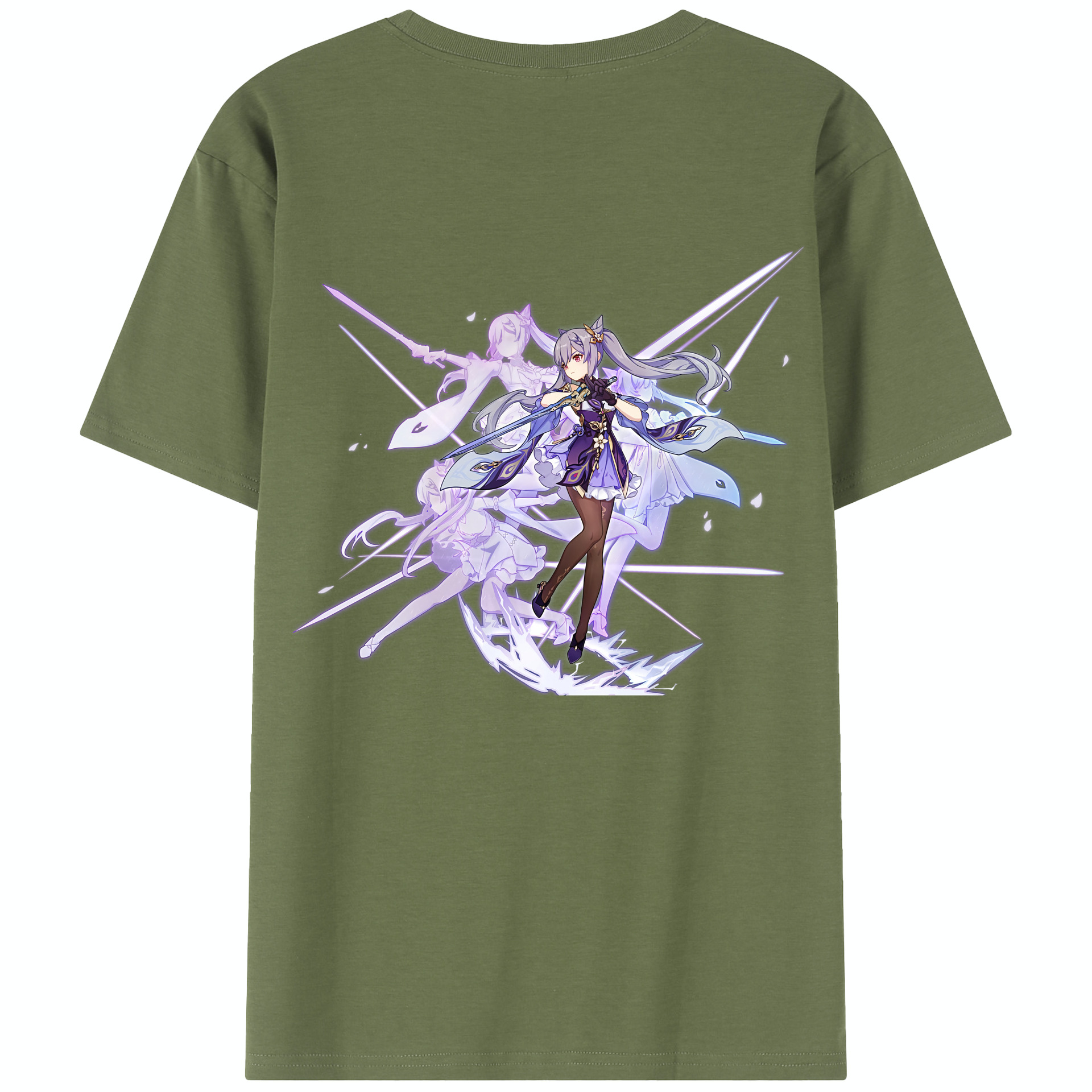 げんし神 刻晴 こくせい genshin Kokusei 綿100％半袖Tシャツ（背面プリント）